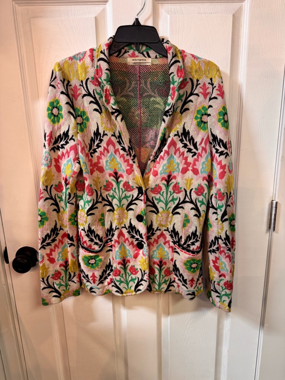 Aldo Martins Multicolor Knit Cardigan with Floral Detail